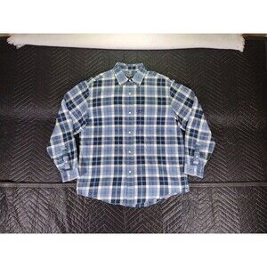 Polo Ralph Lauren Button Up Shirt Adult Large Blue Plaid Mens Used